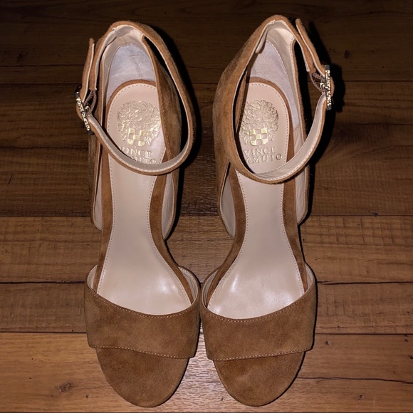 Vince Camuto Brown Suede Heels - Picture 1 of 6